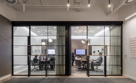 Connected meeting rooms with AV technology, showcasing Yorktel and Kinly’s integrated audio-visual and room management solutions.